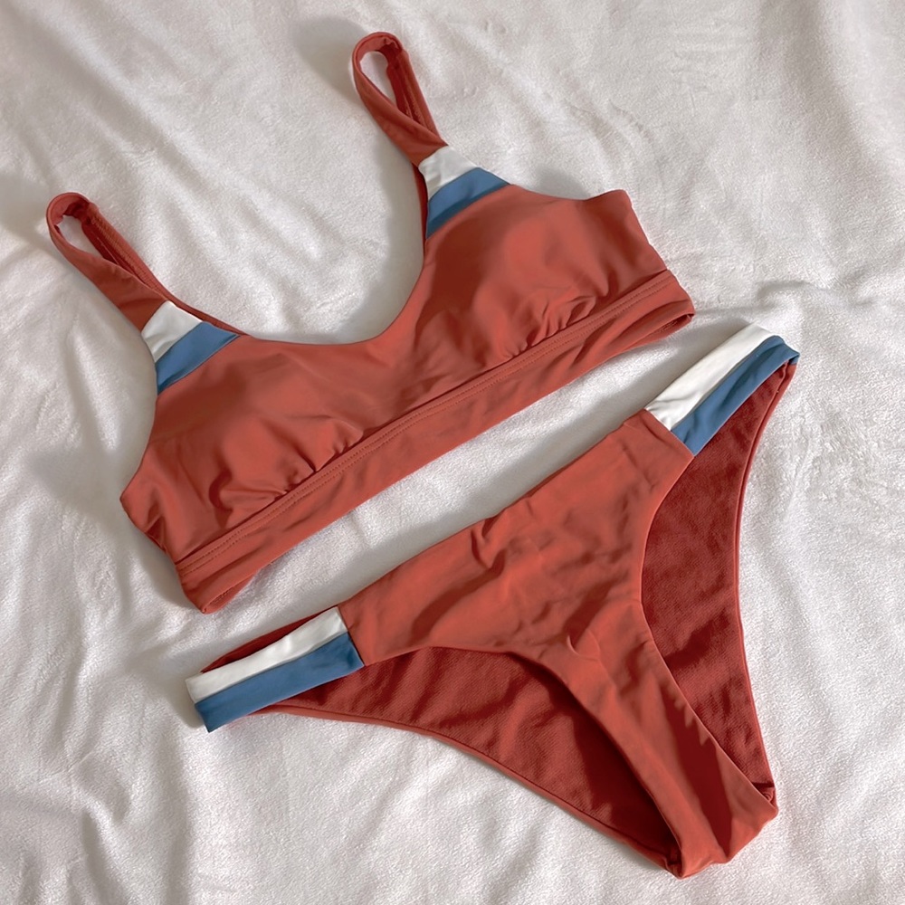 Radar Burnt Orange Sporty Cheeky Bikini Set